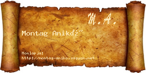 Montag Anikó névjegykártya